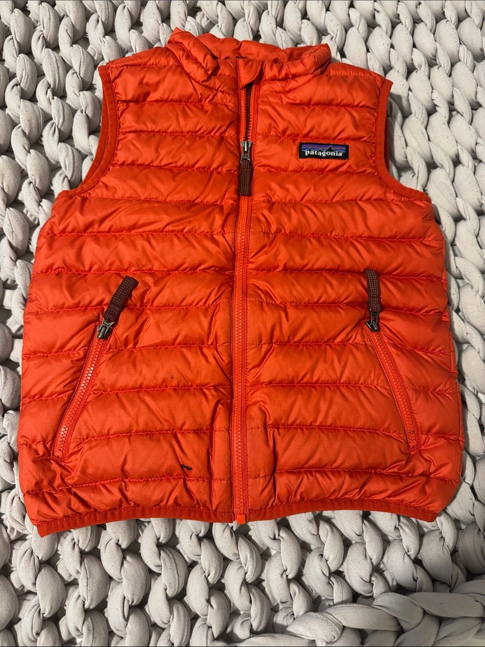 Patagonia Kids Bright Orange Quilted Puffer Vest
